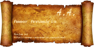 Ammer Annamária névjegykártya